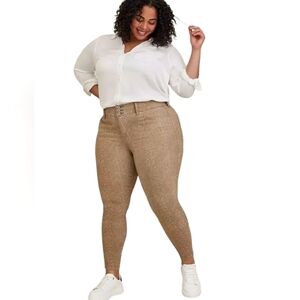 Torrid Taupe Soft Python Animal Print 3 Button High Rise Jeans Size 16 R